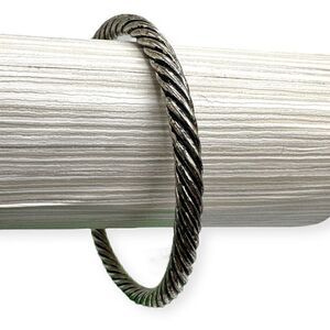 Vintage cuff silver tone bangle bracelet